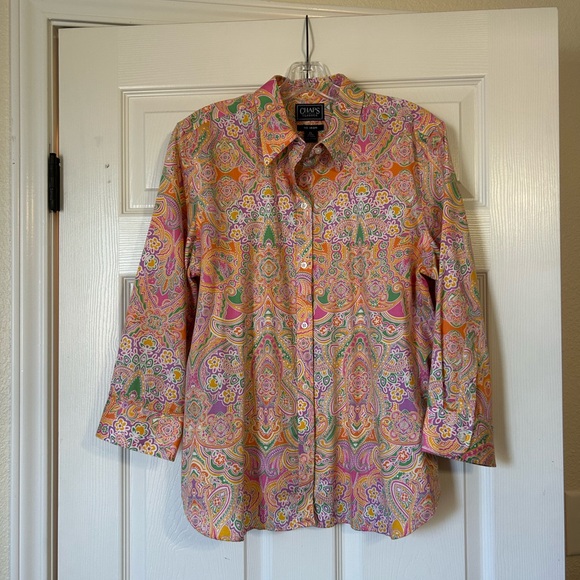 Women’s Chaps Button down 3/4 sleeve - Picture 1 of 3